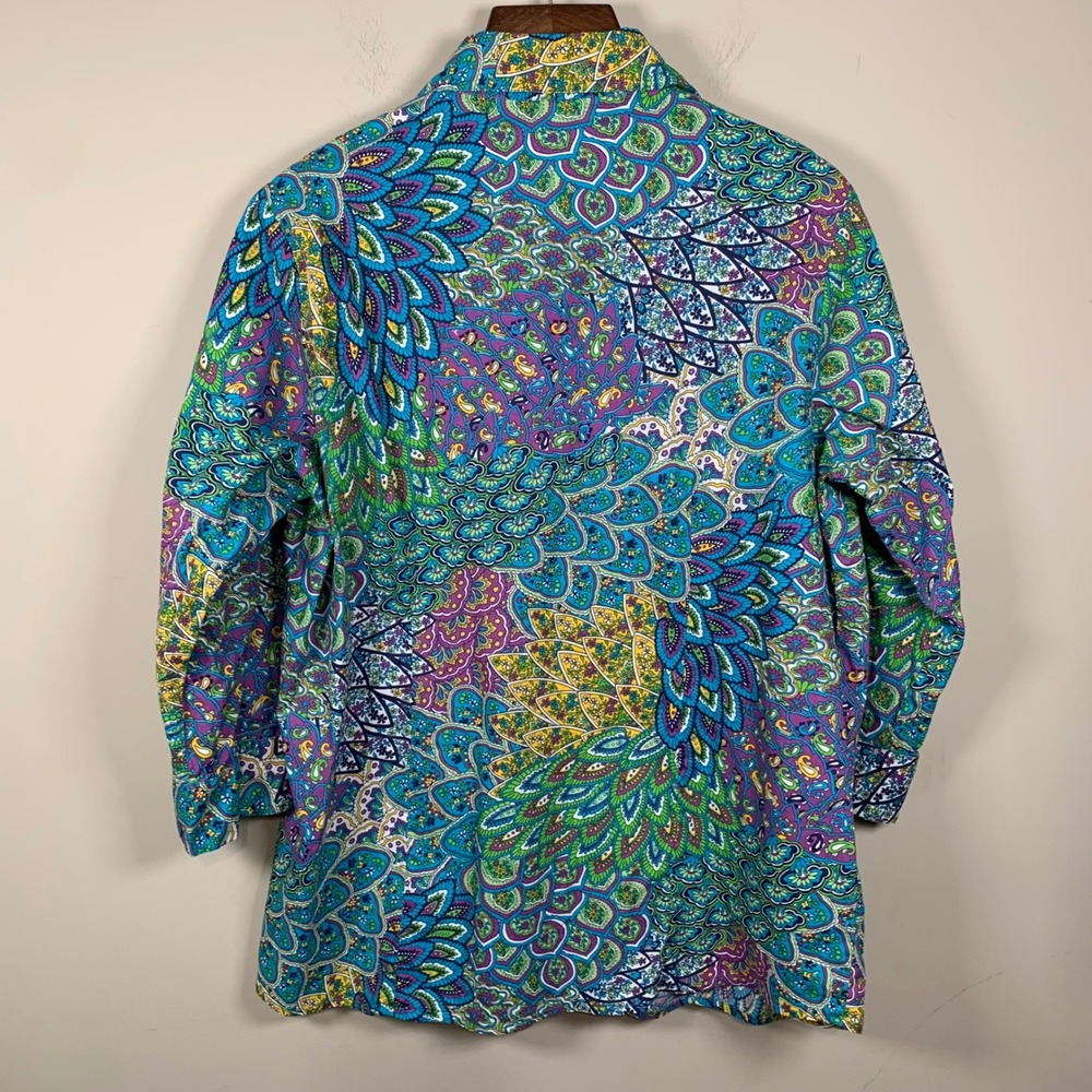 Norm Thompson Escape the Ordinary Colorful Blouse Size 1X - Picture 2 of 10